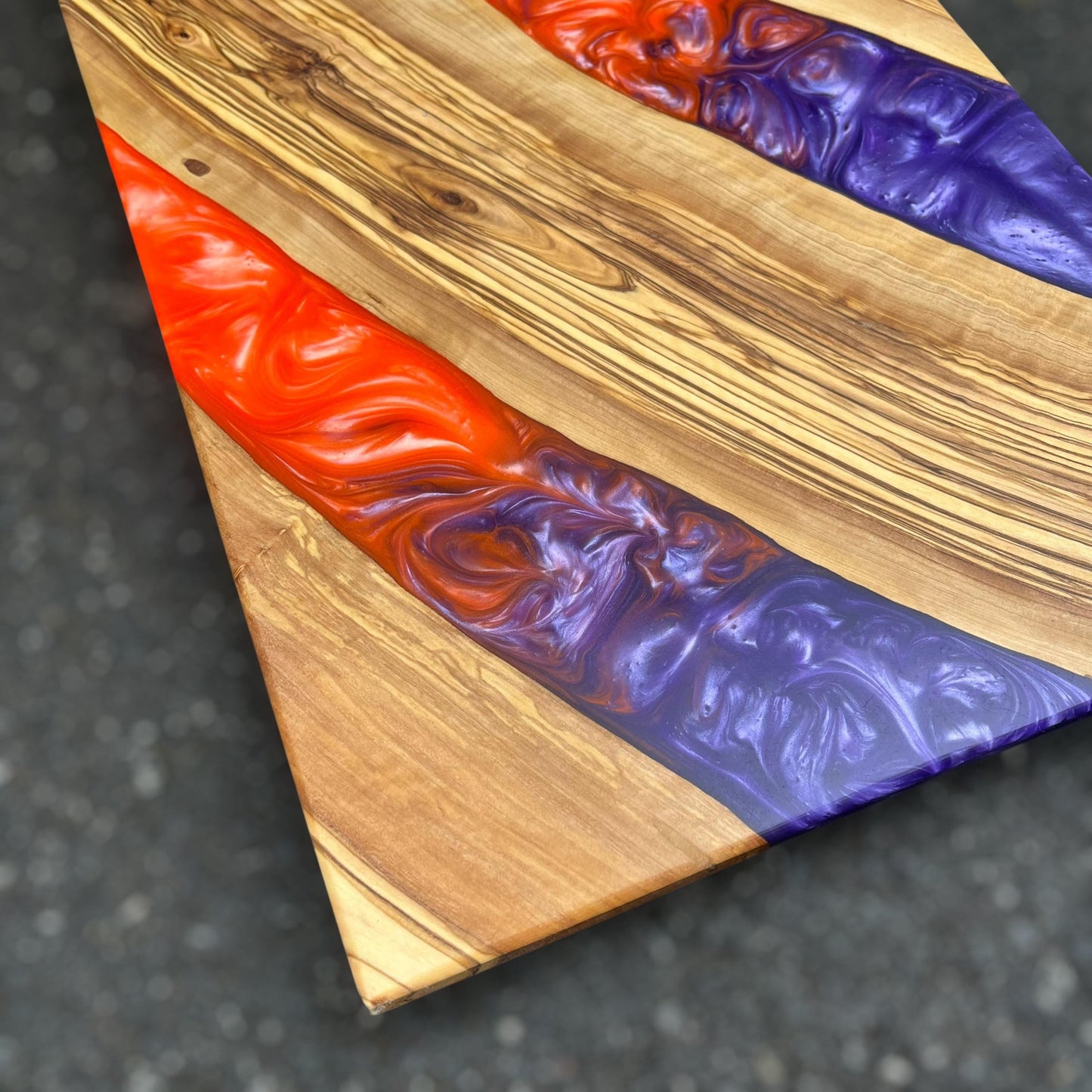 Personalized Resin Charcuterie Board: Olive Wood Cutting Board, New Home Gift