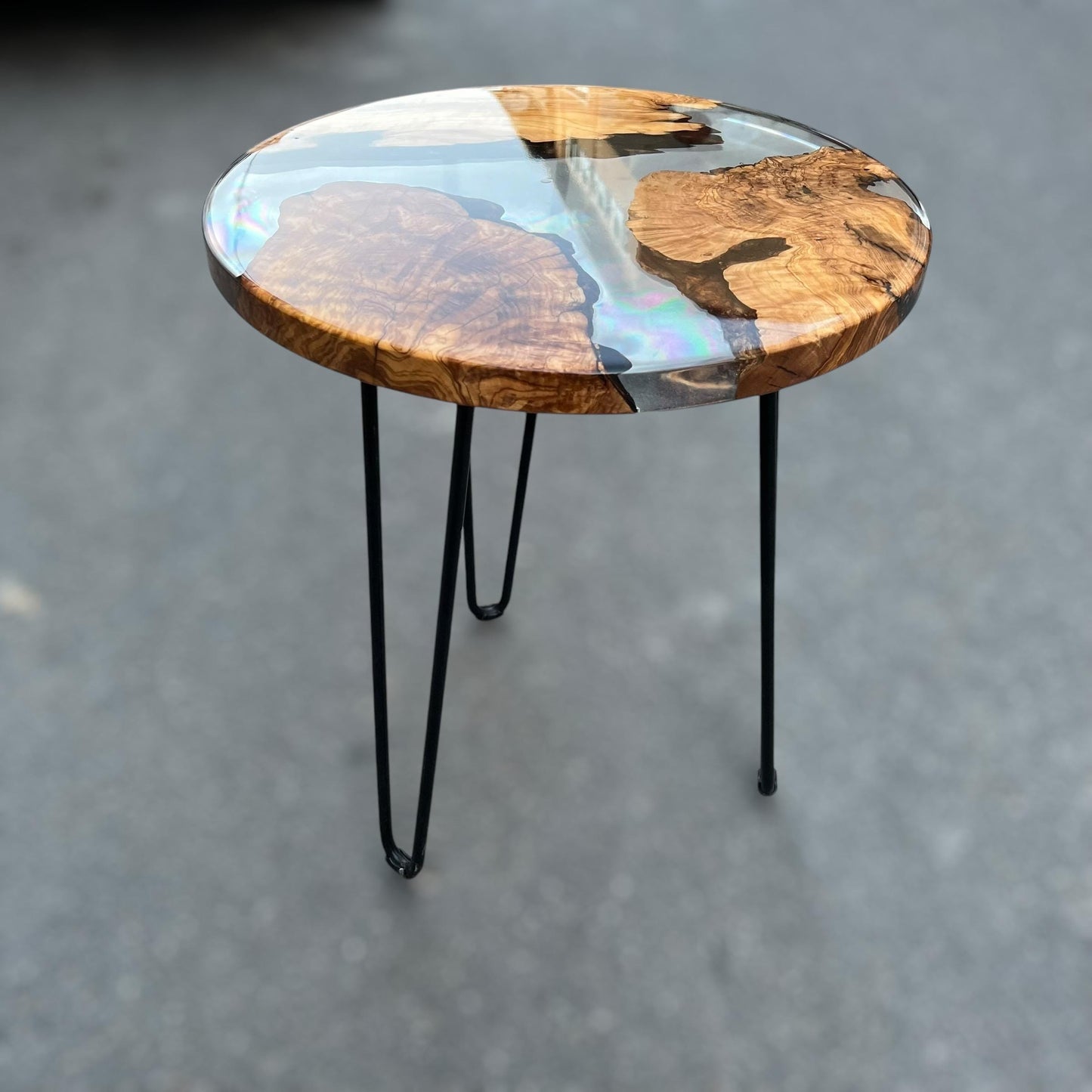 Handmade Olive Wood Epoxy Resin Coffee Table