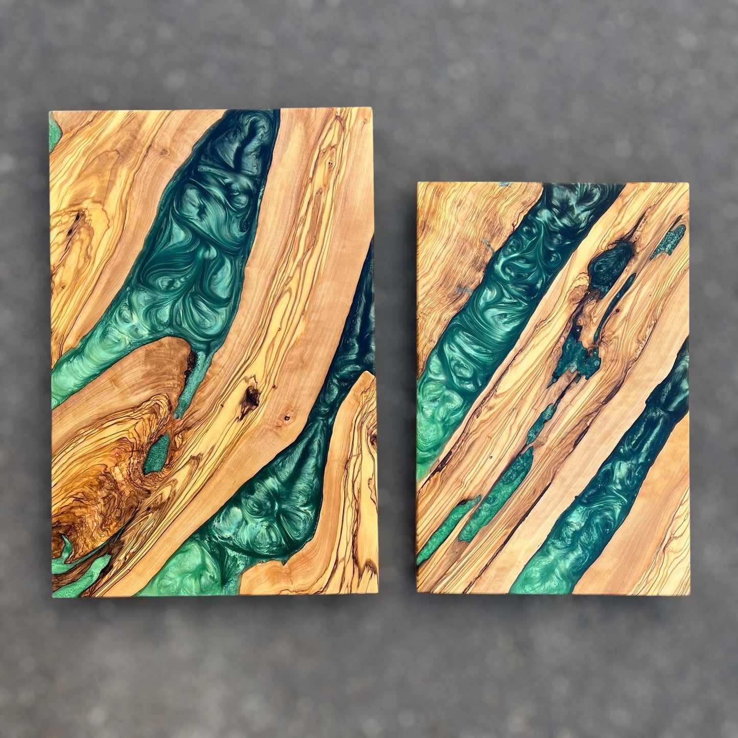 Resin River Charcuterie Board: Olive Wood Cutting Board