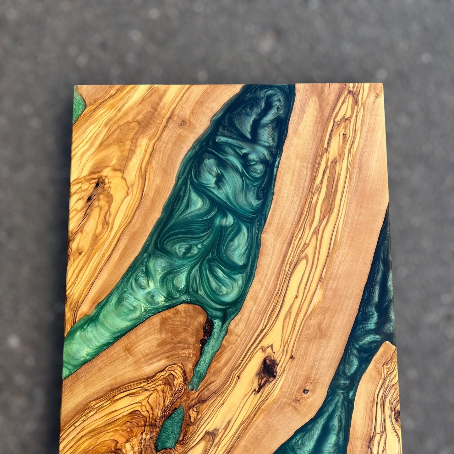 Resin River Charcuterie Board: Olive Wood Cutting Board