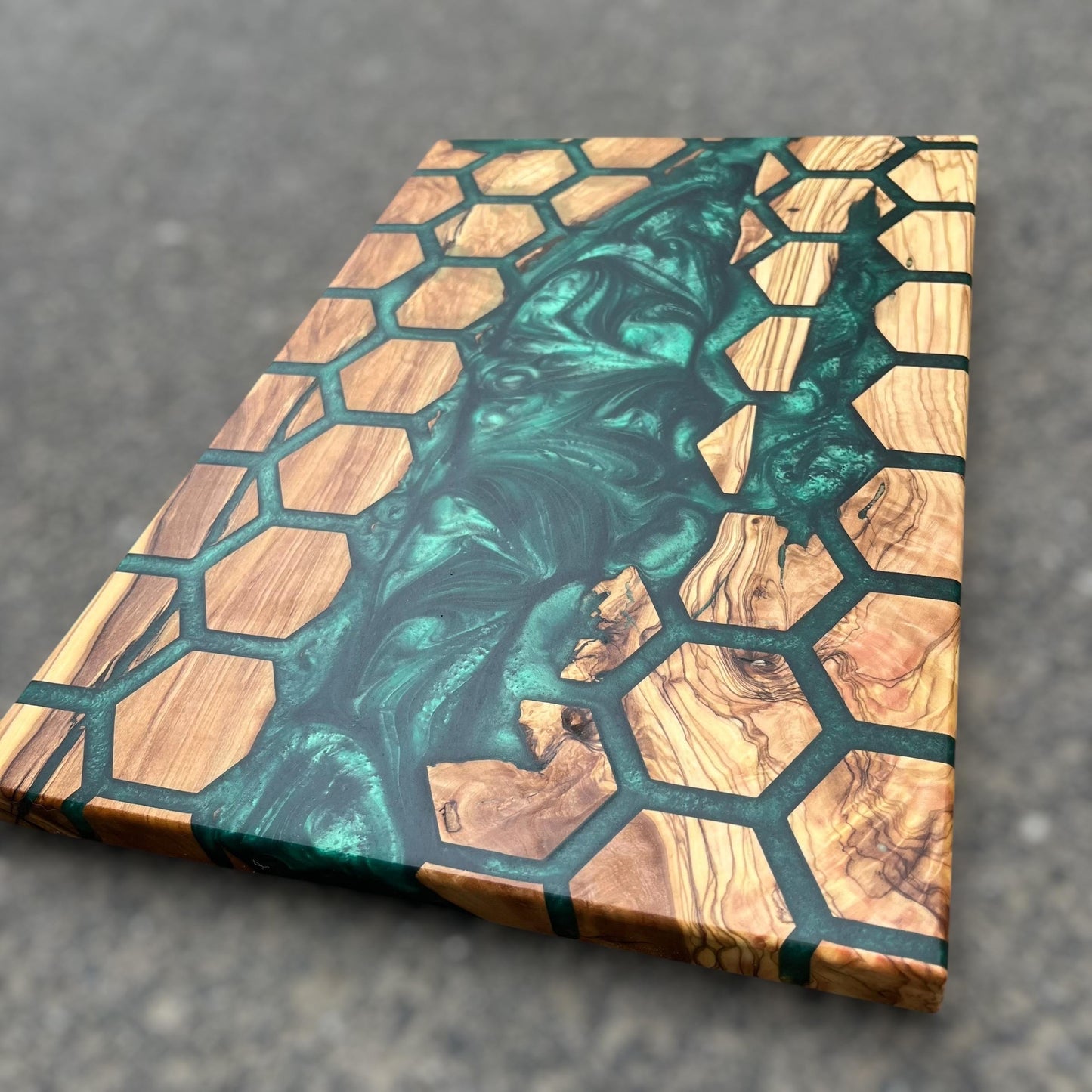 Customizable Resin Charcuterie Board: Olive Wood Cutting Board