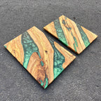 Handmade Olive Wood Charcuterie Board: Epoxy Resin River Serving Board