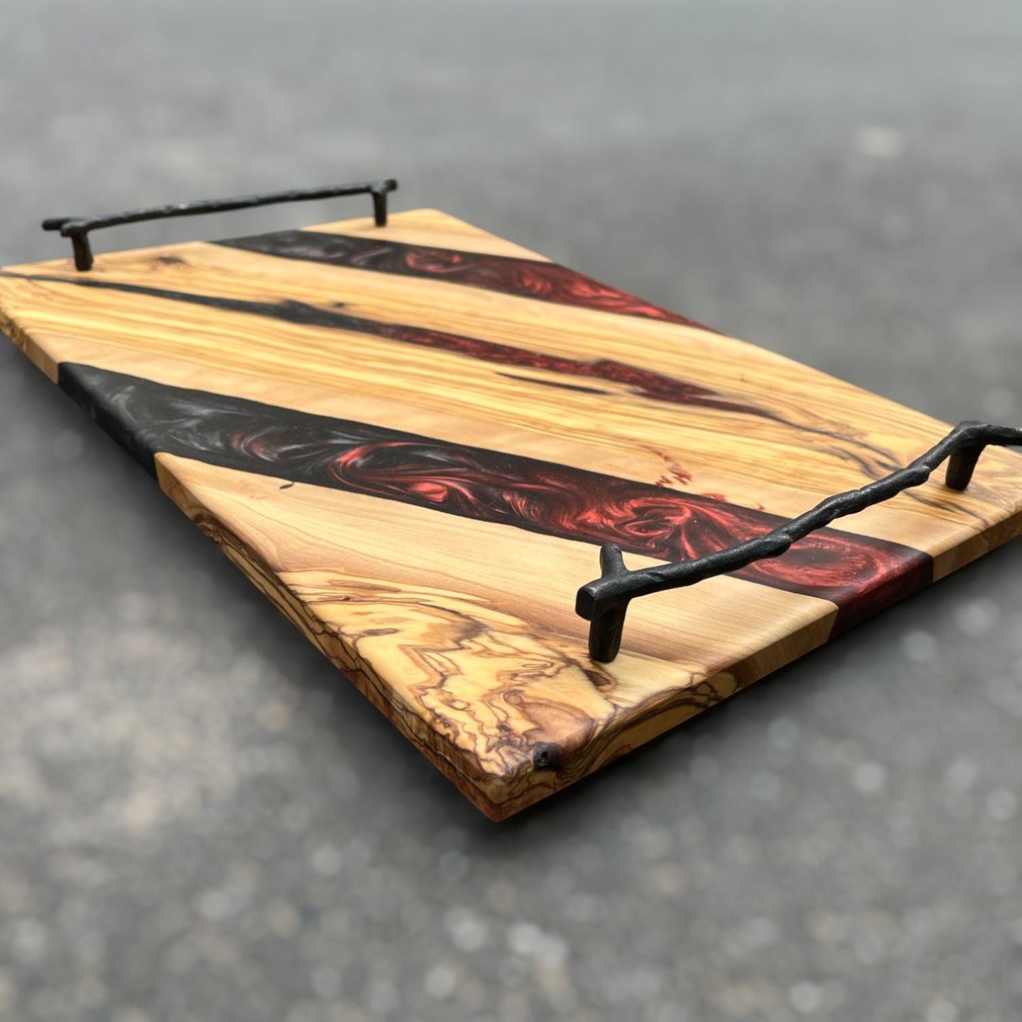 Custom Resin Olive Wood Cheese Board for Housewarming Gift