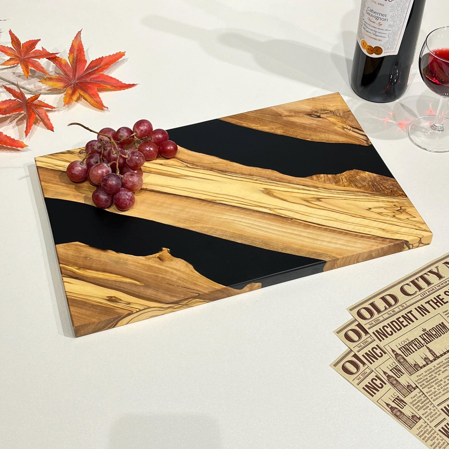 Customizable Handmade Resin River Charcuterie Board: Christmas Gift