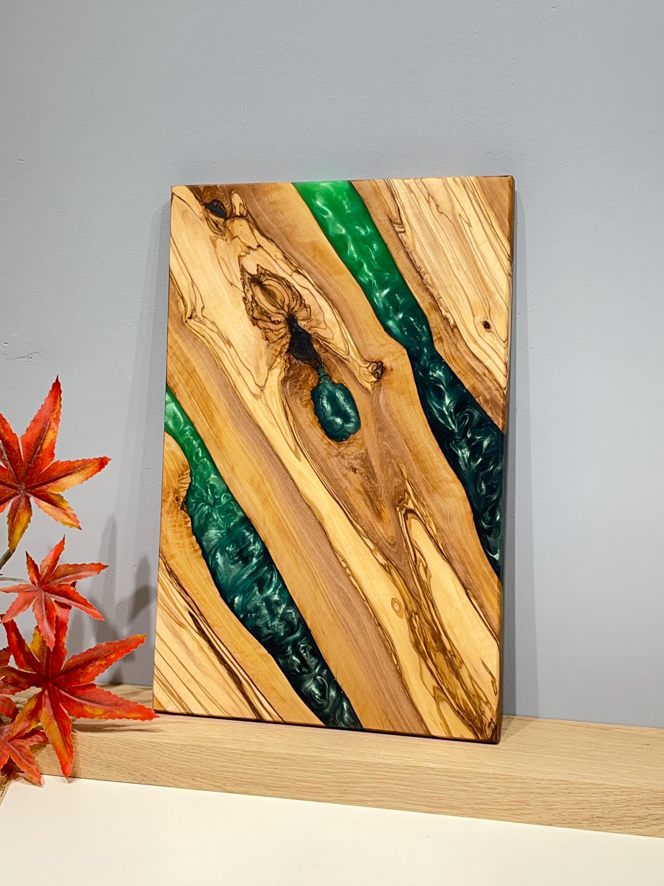 Customizable Handmade Resin River Charcuterie Board: First Christmas Gift