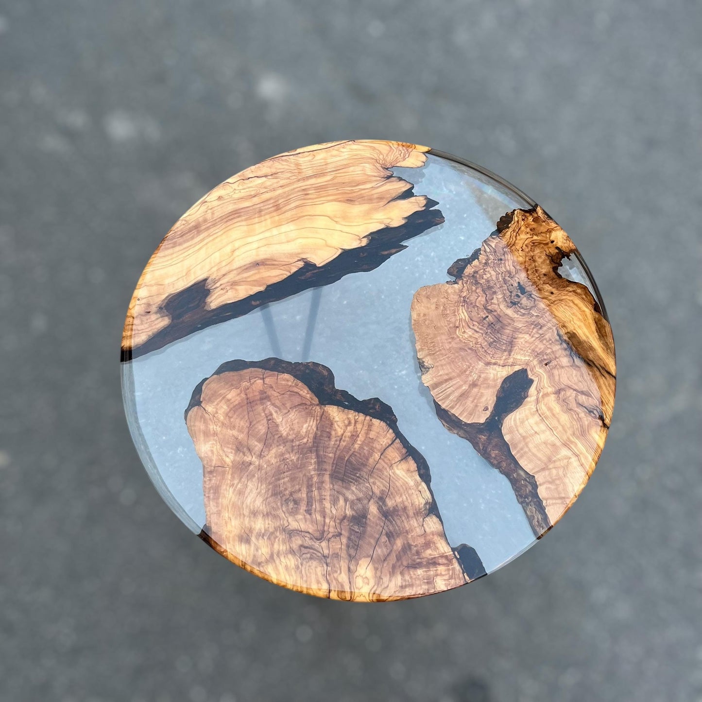 Handmade Olive Wood Epoxy Resin Coffee Table