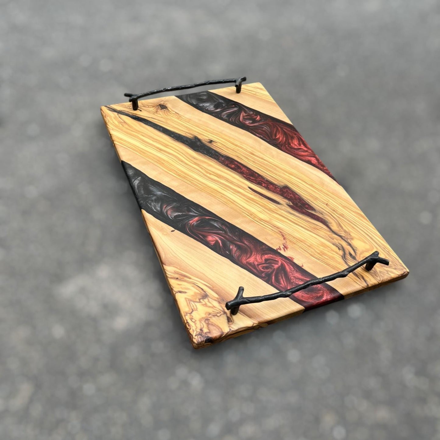 Custom Resin Olive Wood Cheese Board for Housewarming Gift