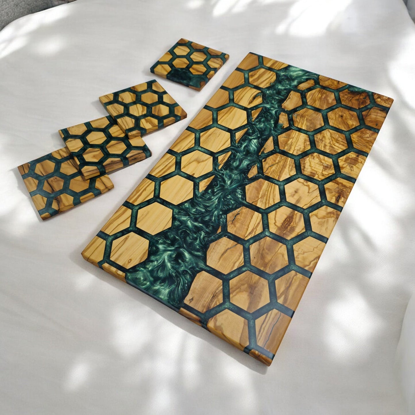 Customizable Resin Charcuterie Board: Olive Wood Cutting Board