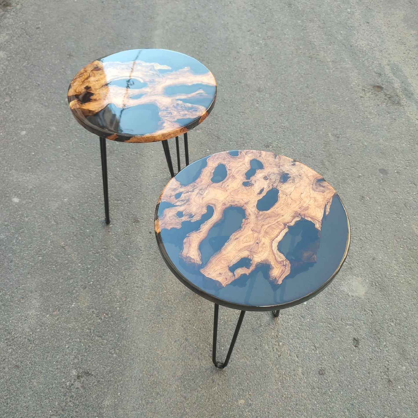 Handmade Olive Wood Epoxy Resin Coffee Table