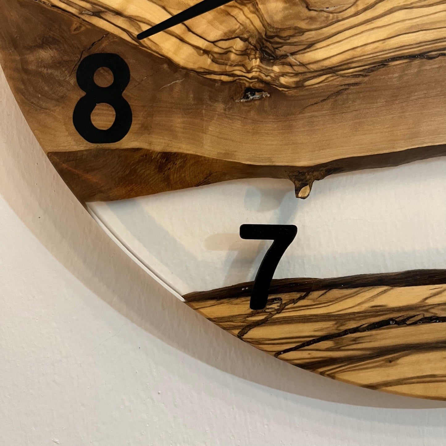 Handmade Resin & Olive Wood Wall Clock: Unique Home Decor