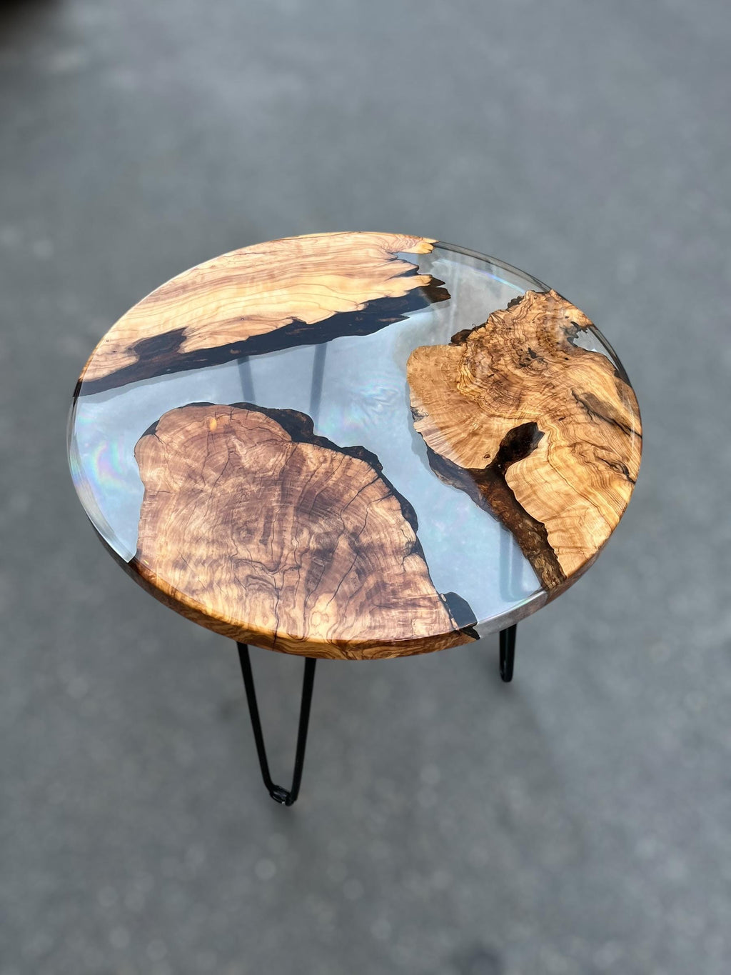 Handmade Olive Wood Epoxy Resin Coffee Table