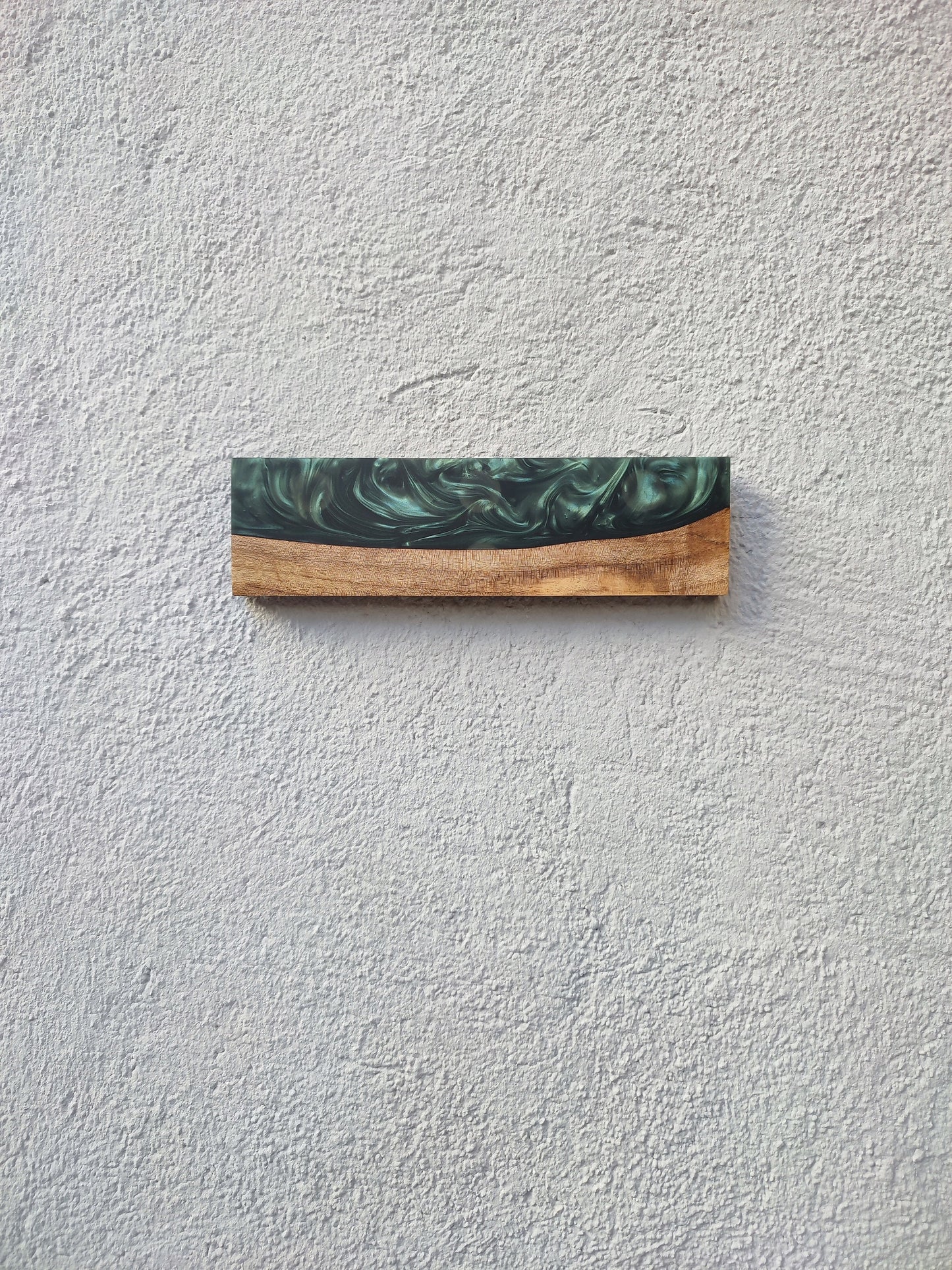 Handmade Walnut Wood Magnetic Knife Block with Resin