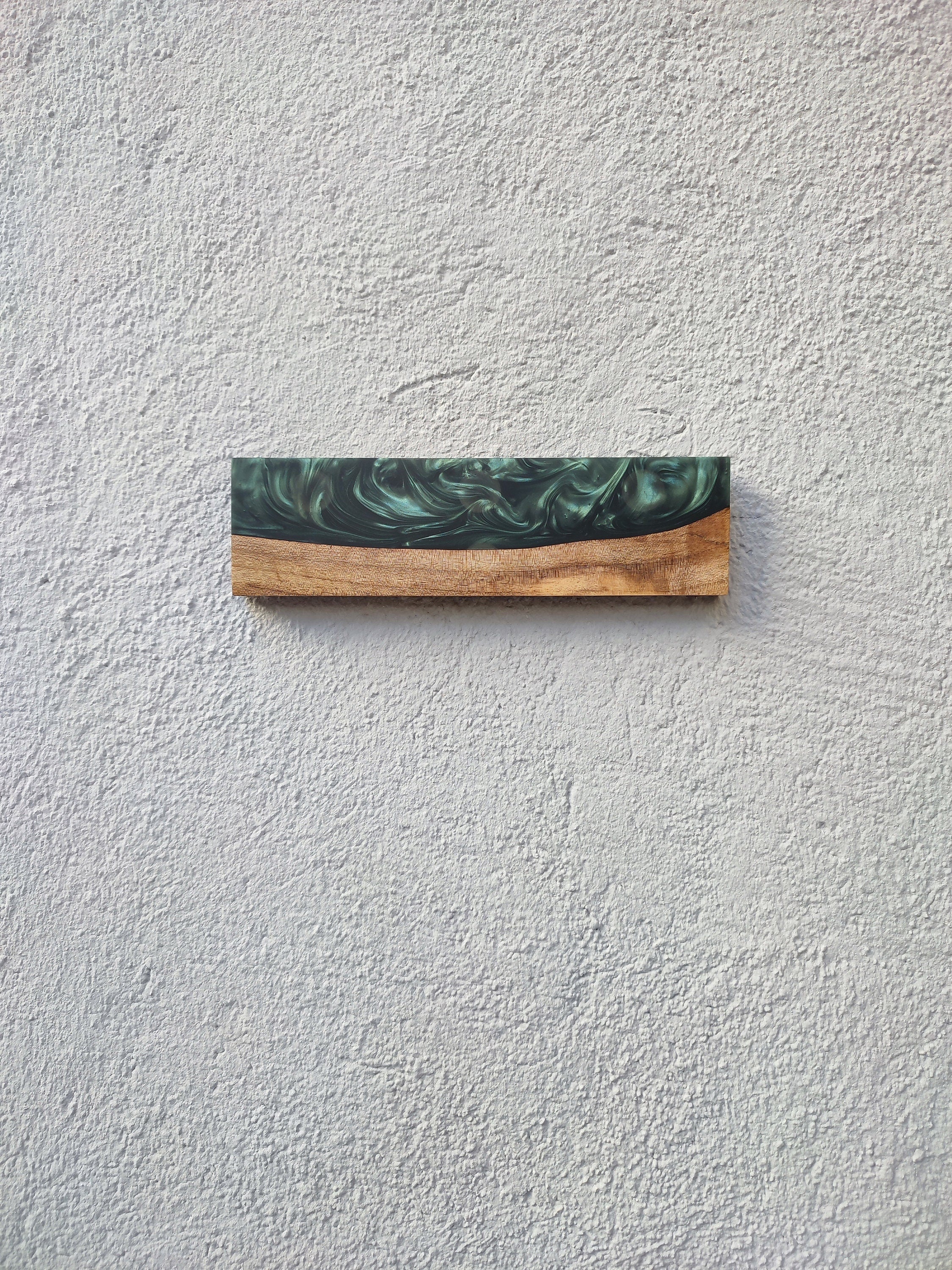 Handmade Walnut Wood Magnetic Knife Block with Resin
