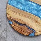 Resin River Charcuterie Board: Olive Wood Cheese Board