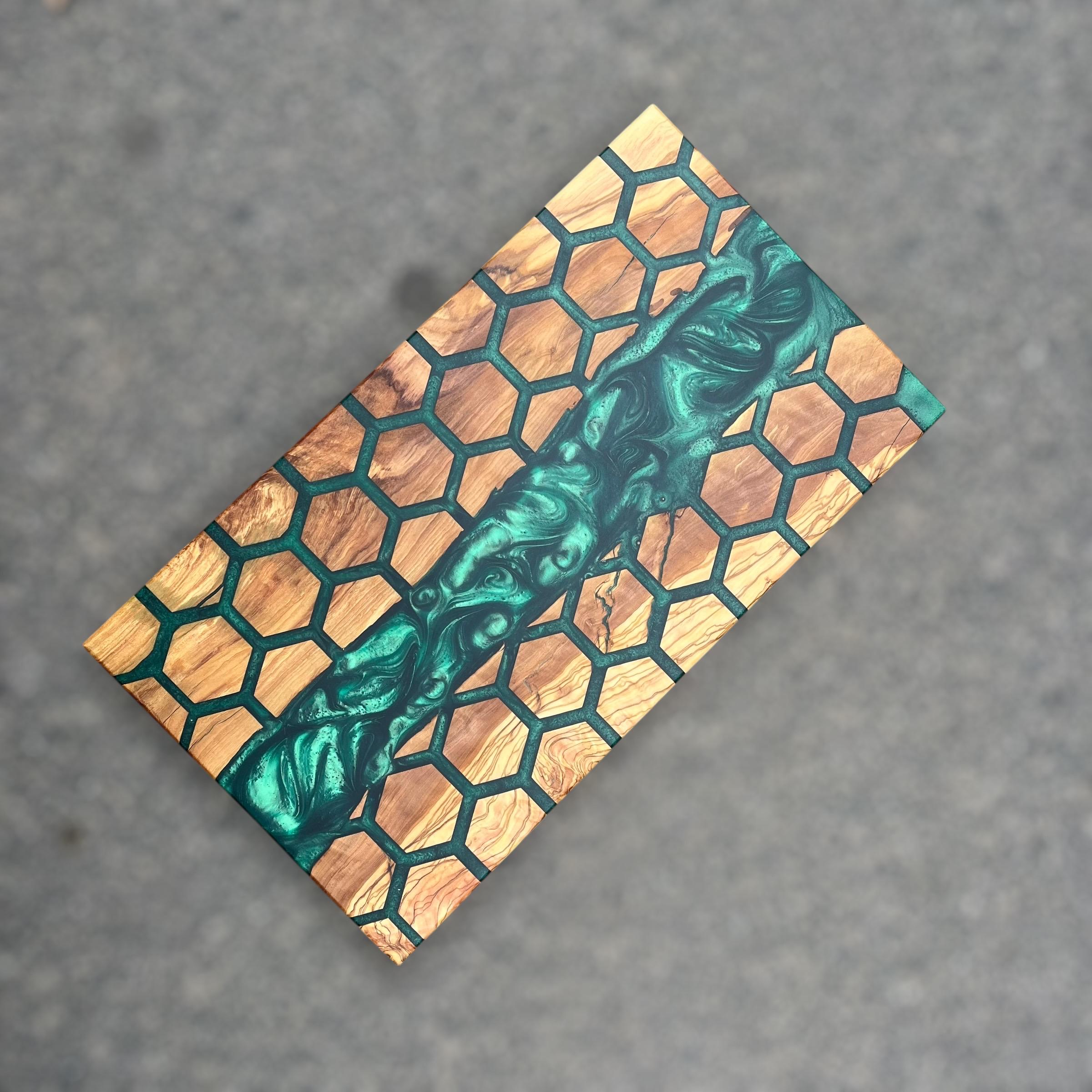 Customizable Resin Charcuterie Board: Olive Wood Cutting Board