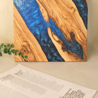 Resin River Charcuterie Board: Olive Wood Cheese Board