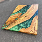 Resin River Charcuterie Board: Olive Wood Cutting Board