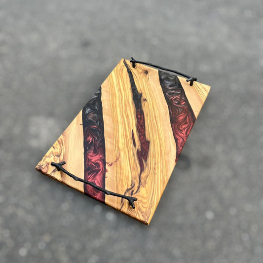 Custom Resin Olive Wood Cheese Board for Housewarming Gift