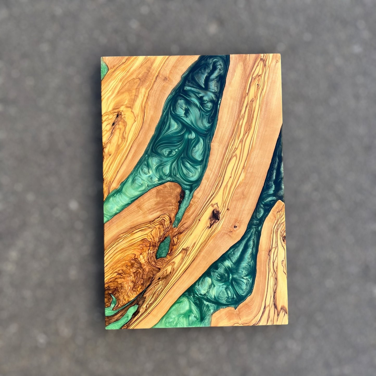 Resin River Charcuterie Board: Olive Wood Cutting Board