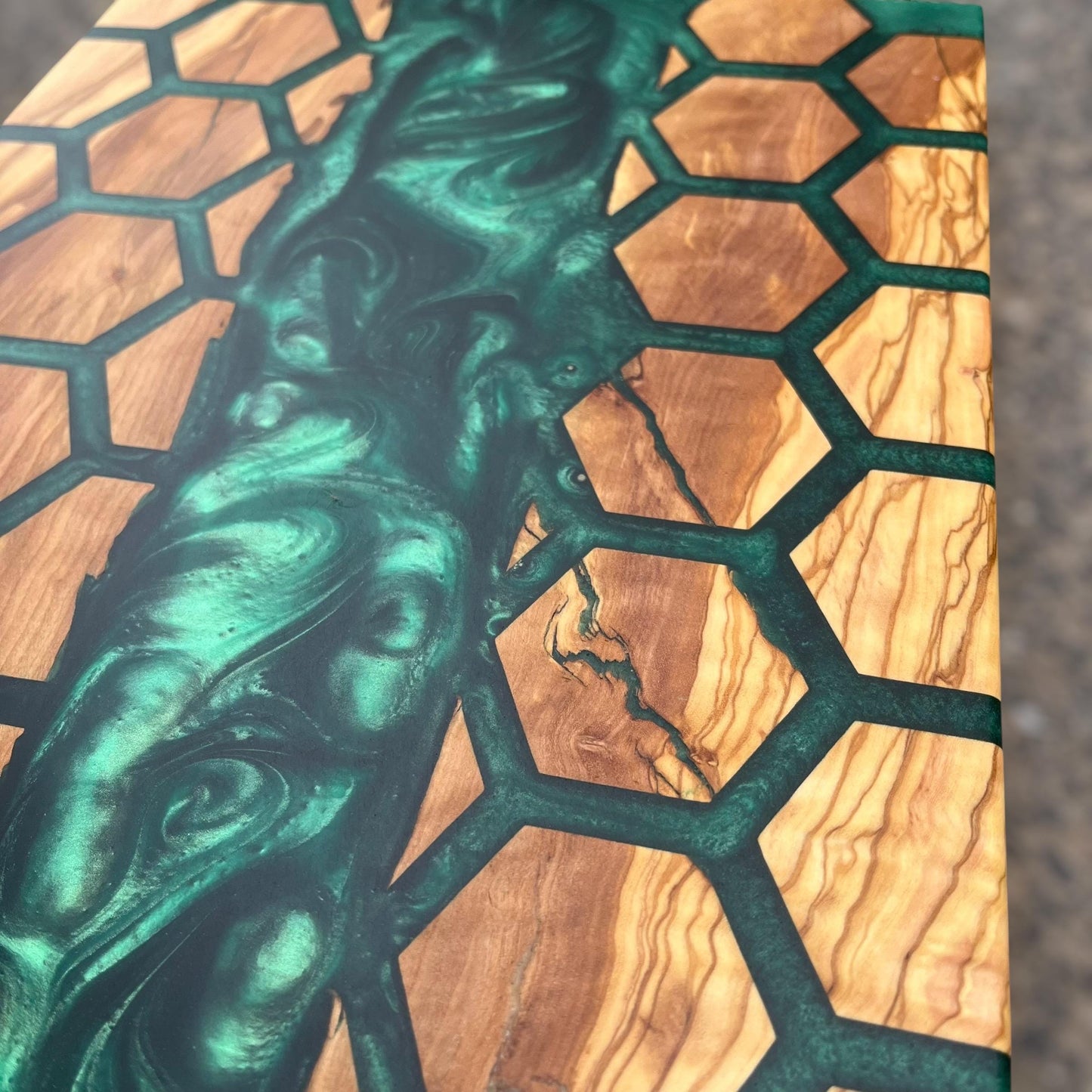 Customizable Resin Charcuterie Board: Olive Wood Cutting Board