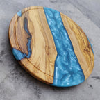 Resin River Charcuterie Board: Olive Wood Cheese Board