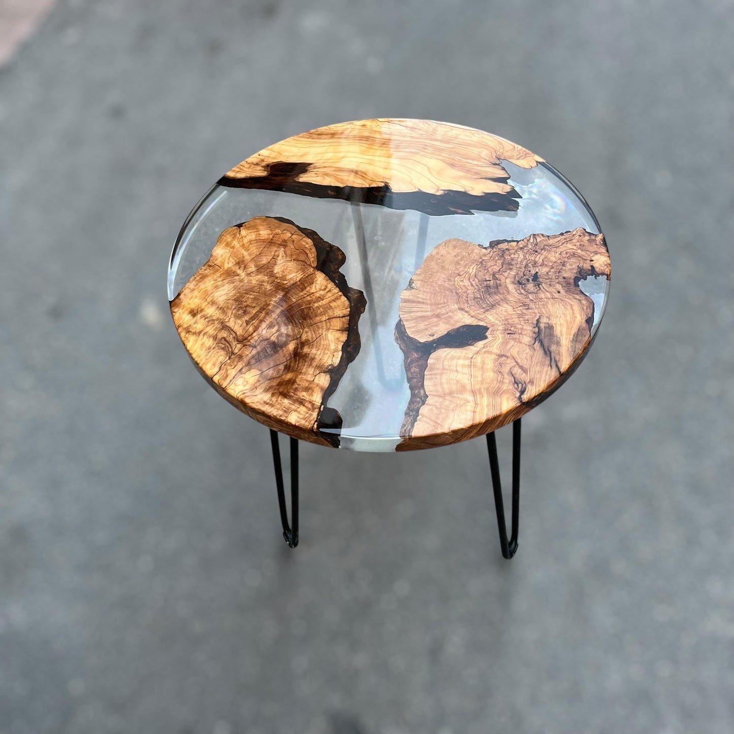 Handmade Olive Wood Epoxy Resin Coffee Table