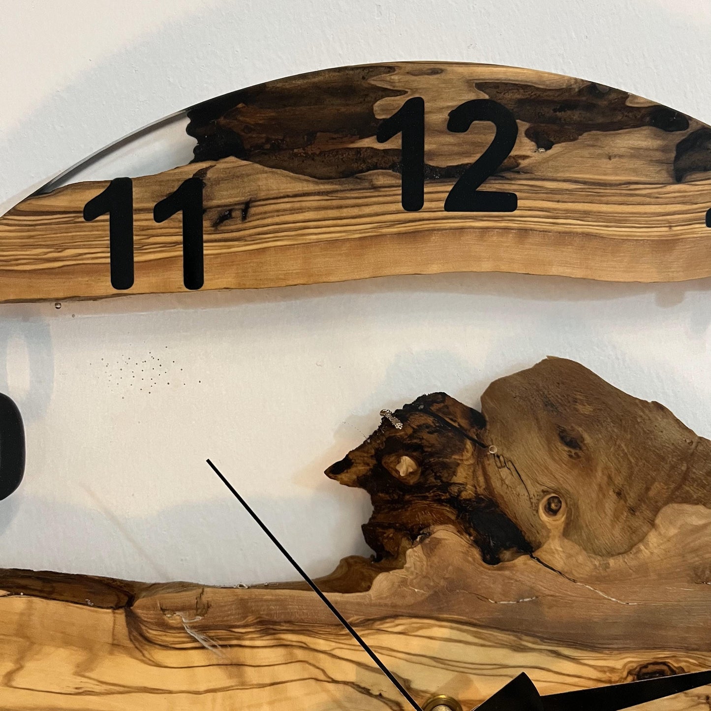 Handmade Resin & Olive Wood Wall Clock: Unique Home Decor
