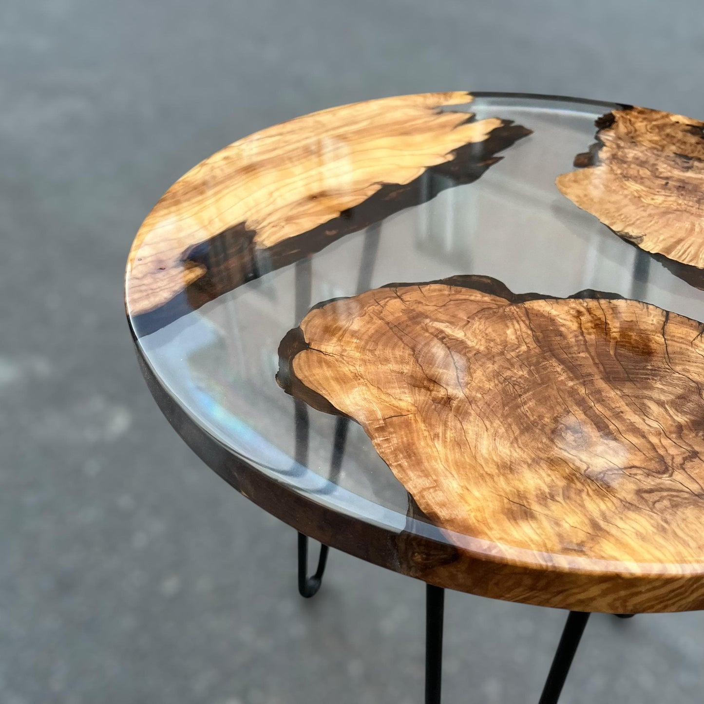 Handmade Olive Wood Epoxy Resin Coffee Table
