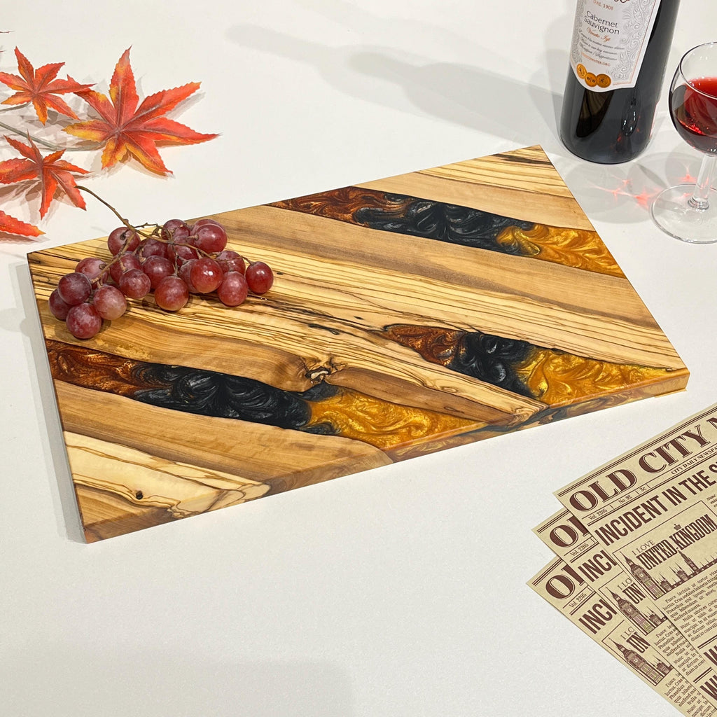 Customizable Handmade Resin River Charcuterie Board