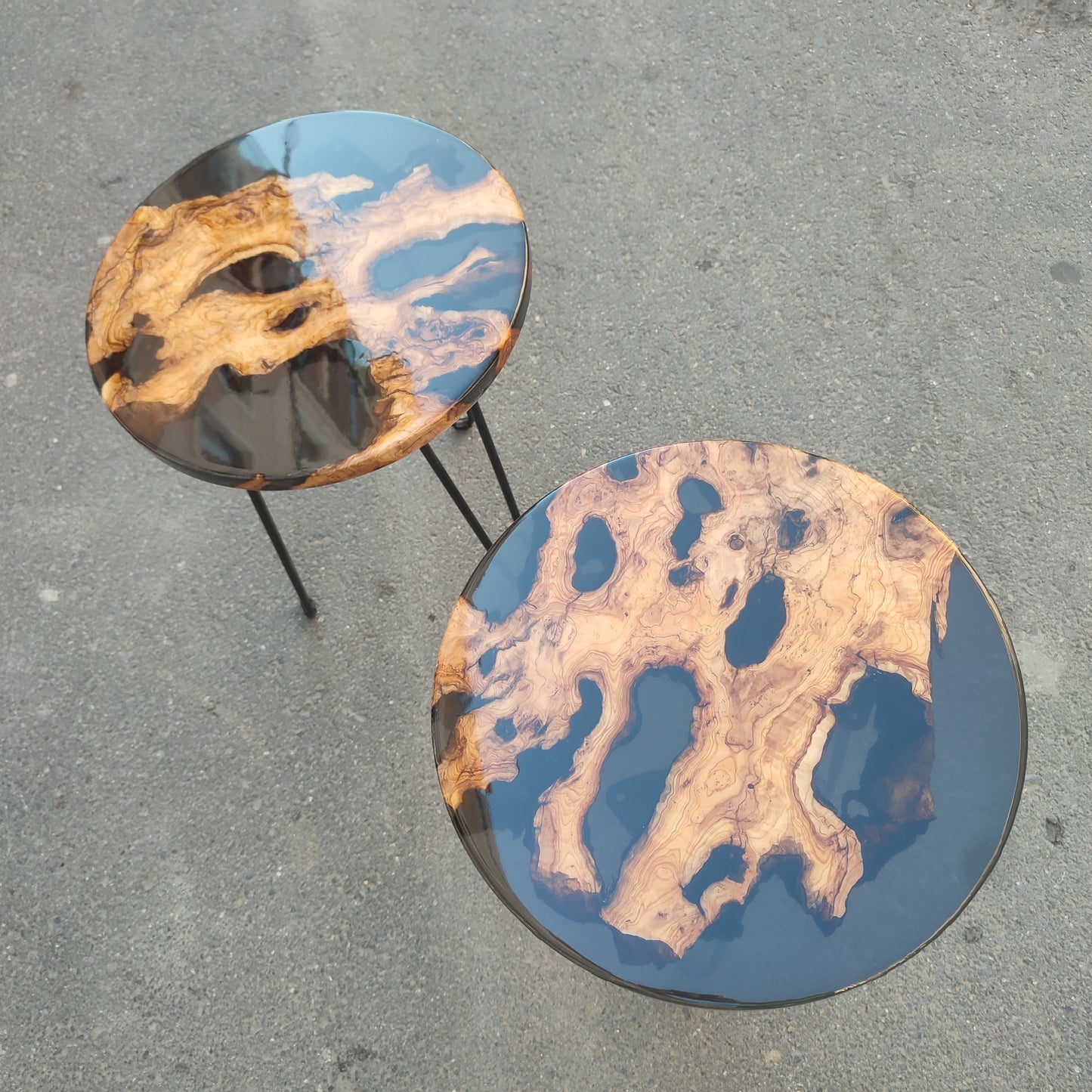 Handmade Olive Wood Epoxy Resin Coffee Table