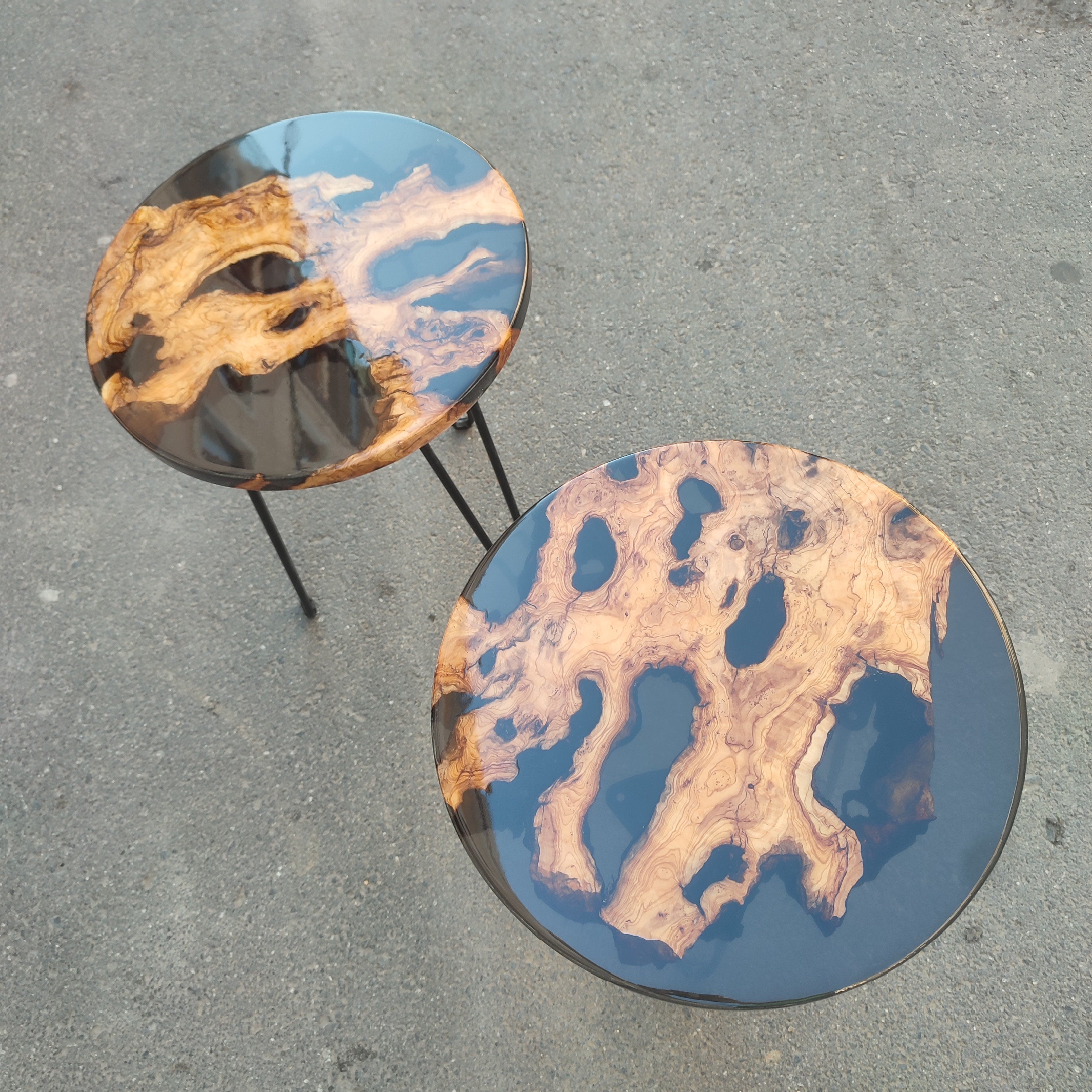 Handmade Olive Wood Epoxy Resin Coffee Table