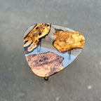 Triangle Olive Wood Coffee Table: Modern Epoxy Resin Accent Table