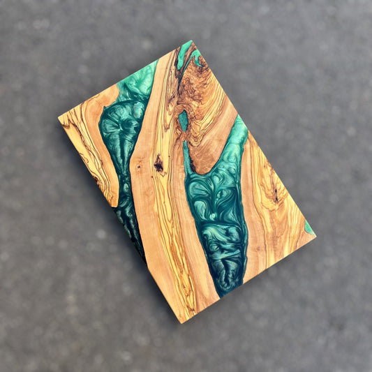 Resin River Charcuterie Board: Olive Wood Cutting Board