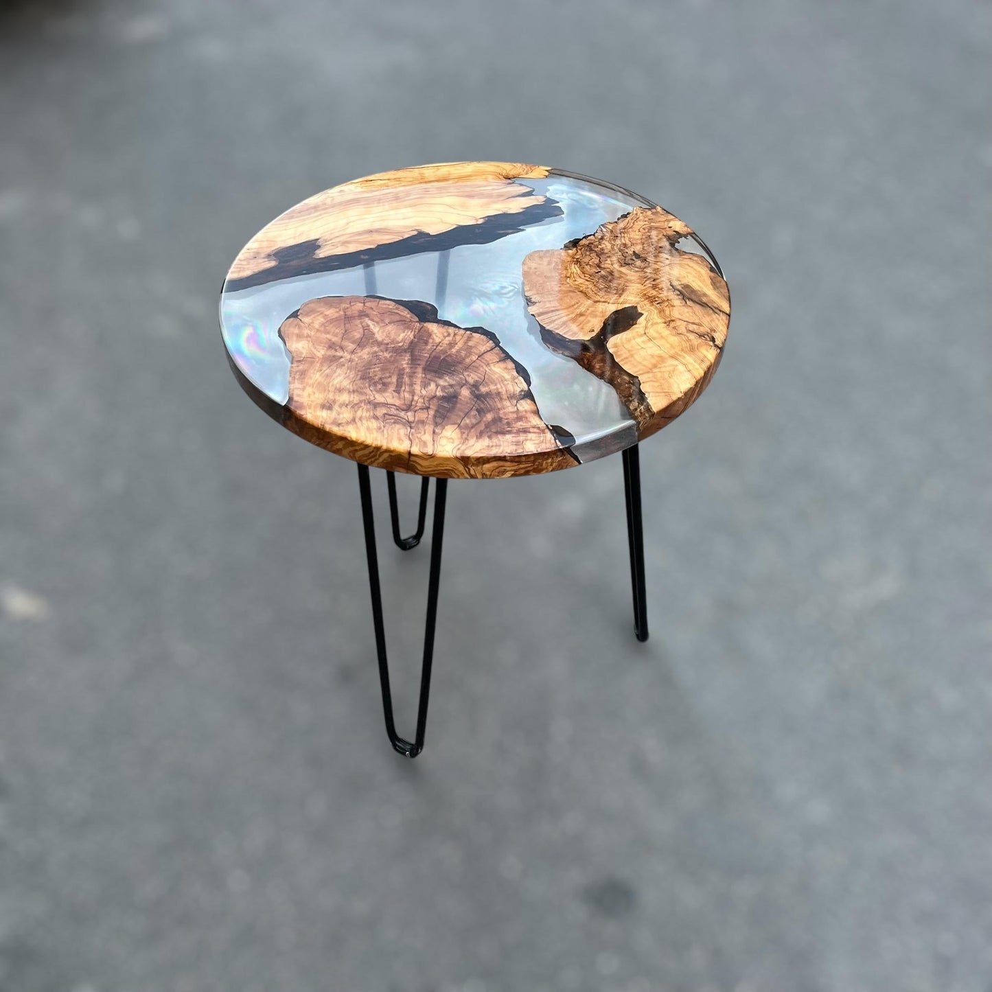 Handmade Olive Wood Epoxy Resin Coffee Table