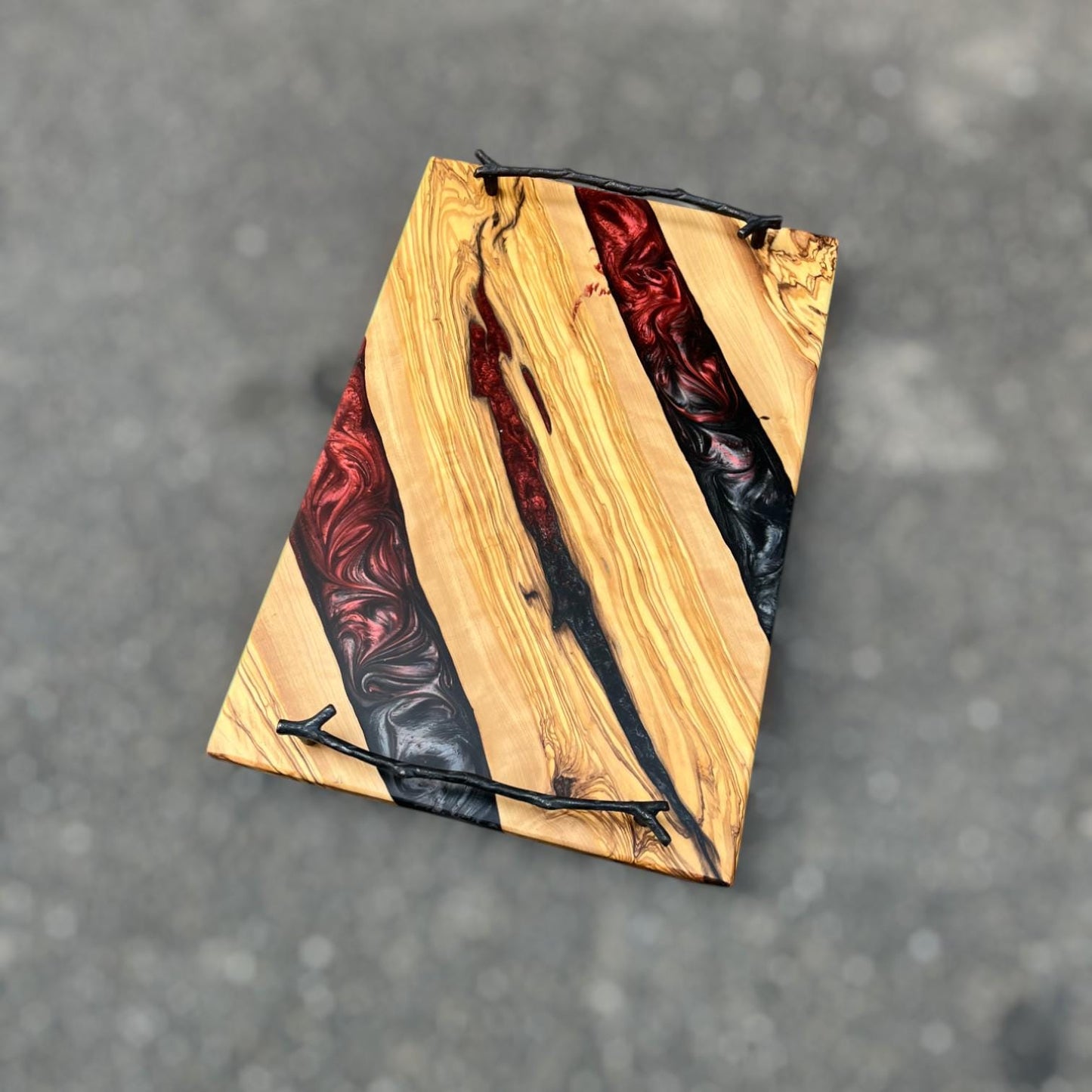 Custom Resin Olive Wood Cheese Board for Housewarming Gift