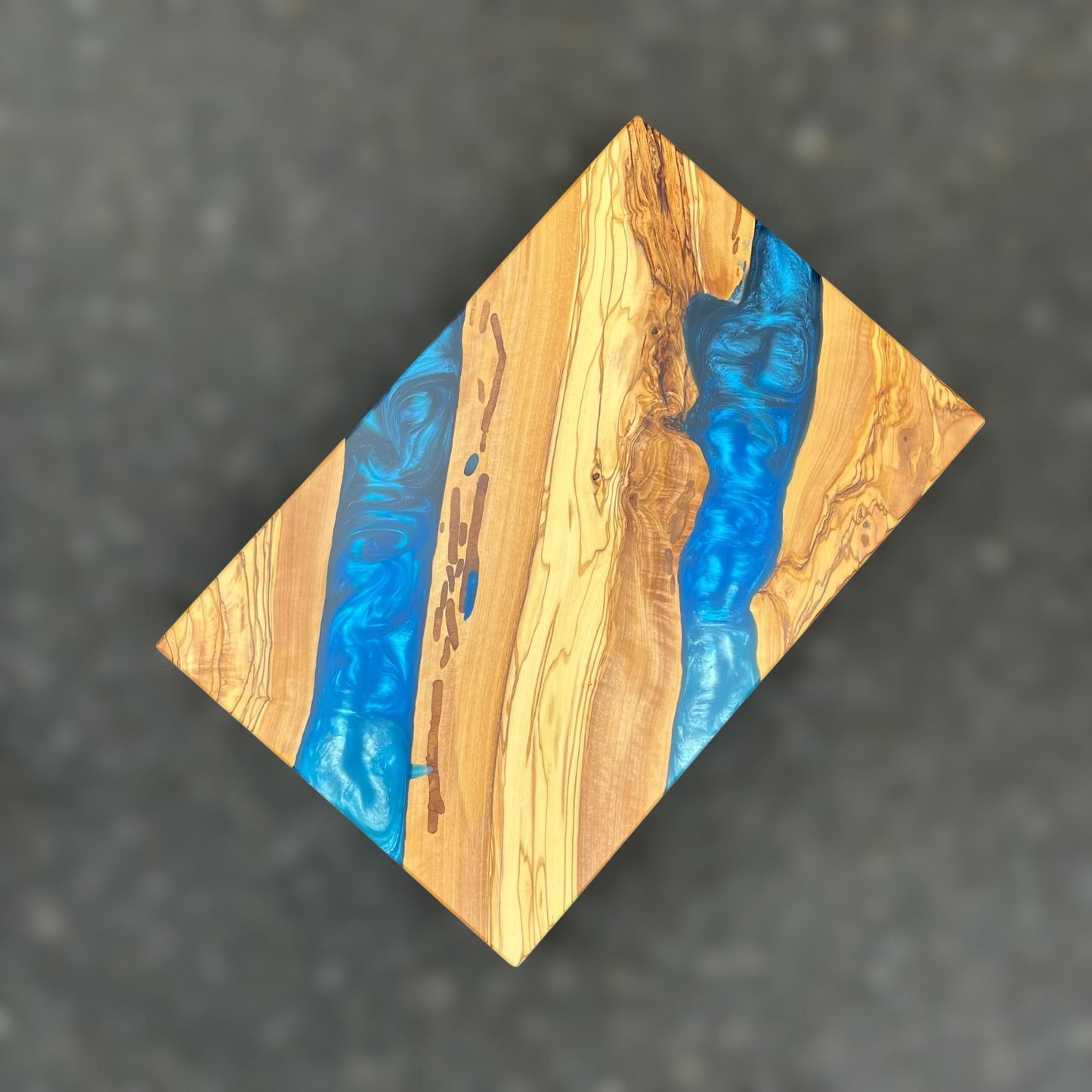 Personalized Resin Charcuterie Board: Olive Wood Cutting Board, New Home Gift